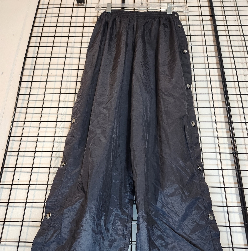 Black Pants with Loose Fit and Elastic Waistband